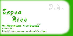 dezso miss business card